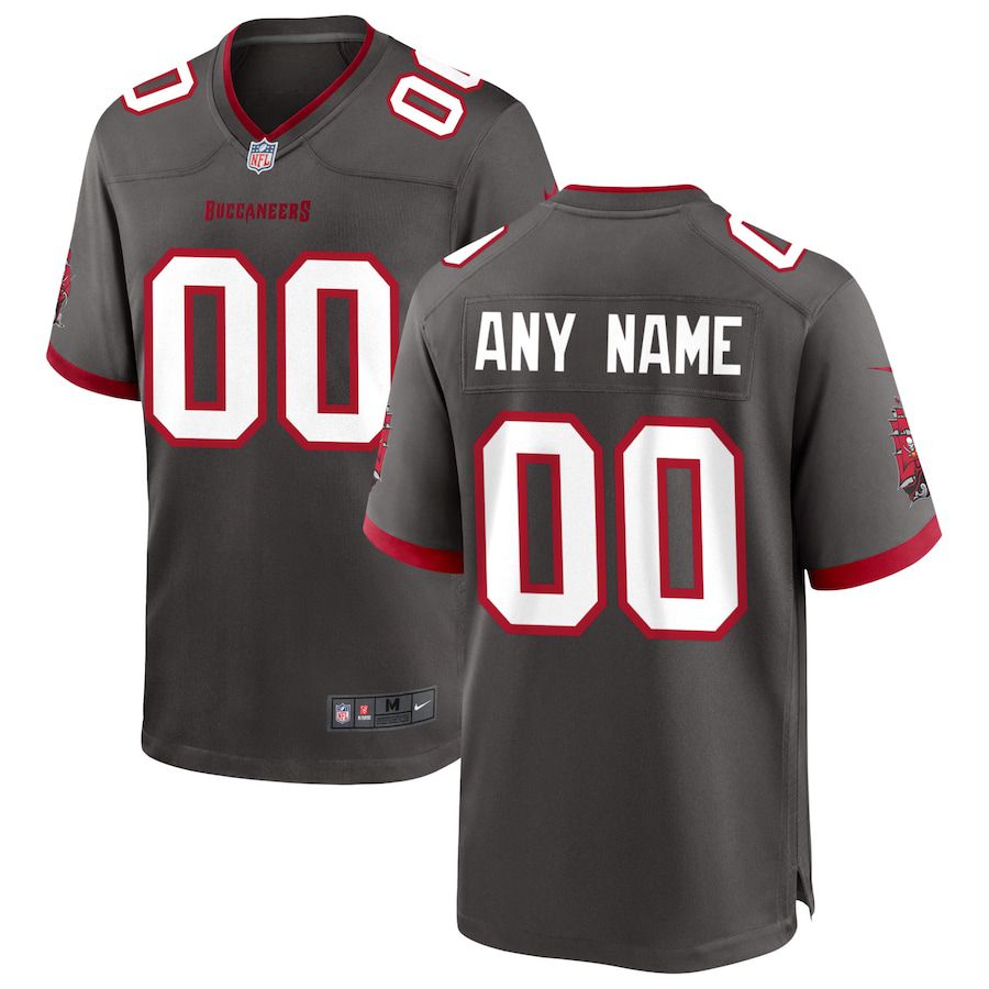 Men Tampa Bay Buccaneers Nike Pewter Alternate Custom Game NFL Jersey